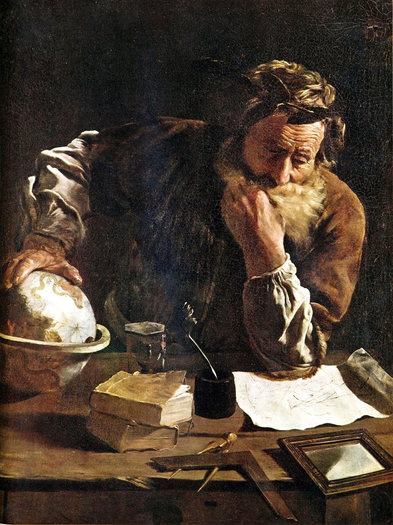 Retrato de Arquímedes pintado por Domenico Fetti en 1620