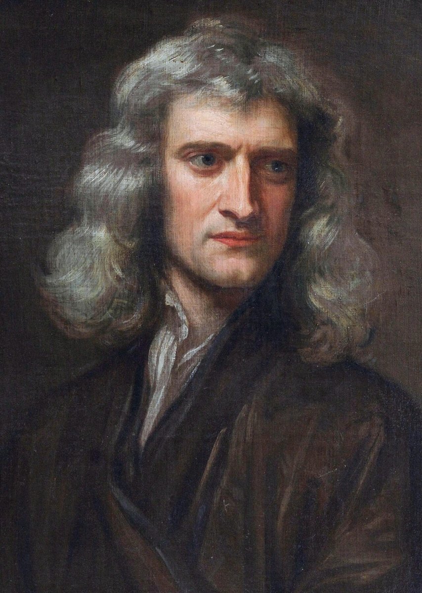 Retrato de Isaac Newton a los 46 años pintado por Godfrey Kneller en 1689